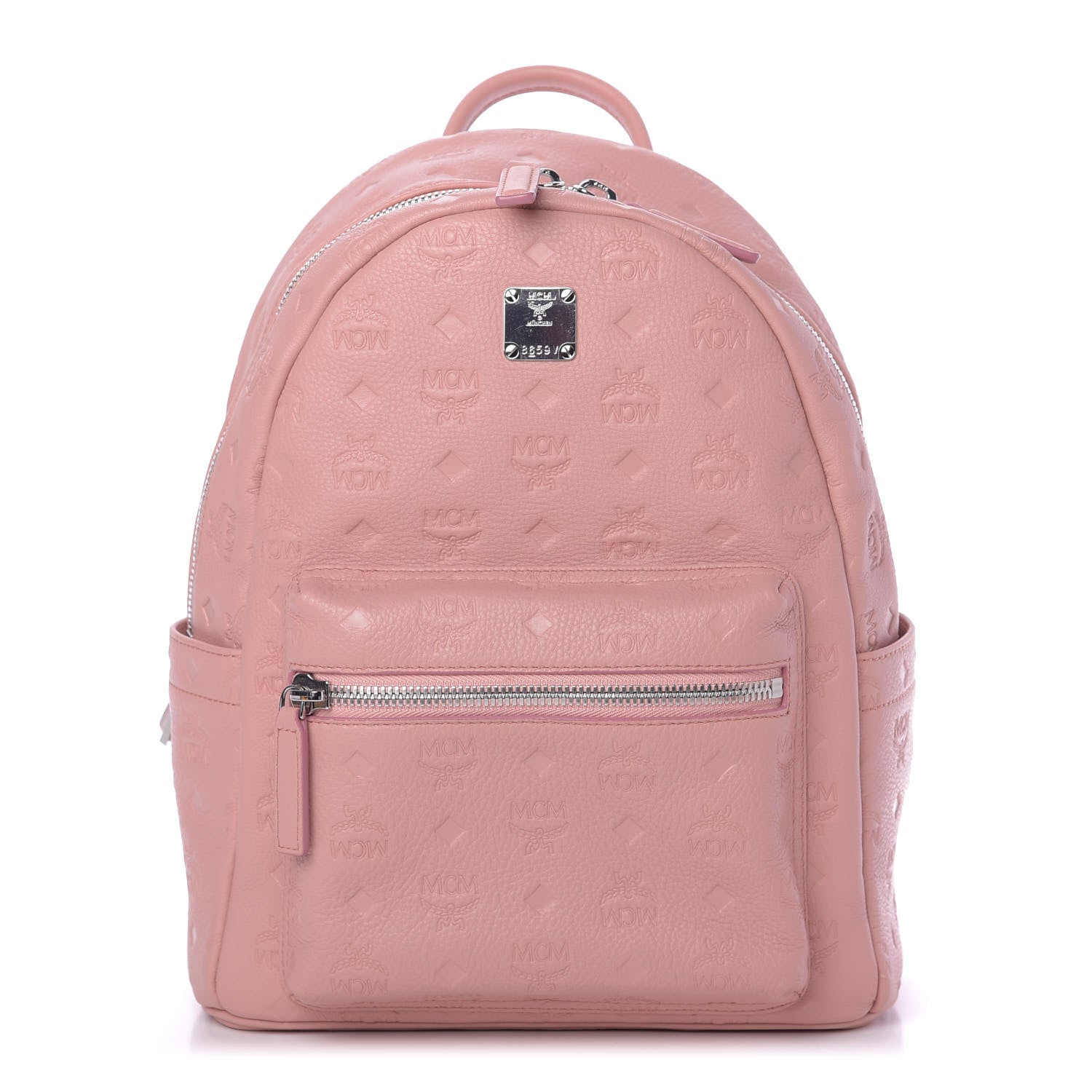 MCM Calfskin Ottomar Monogram Small Backpack Pink 1 of 9