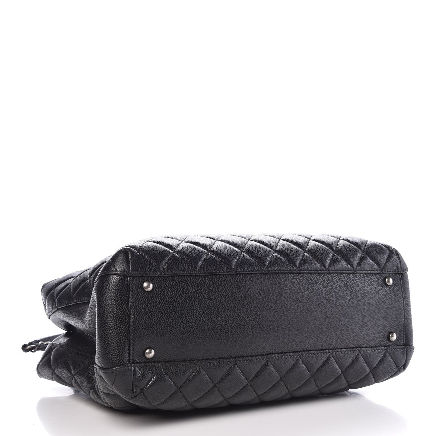 Caviar Quilted City Shopping Tote Black