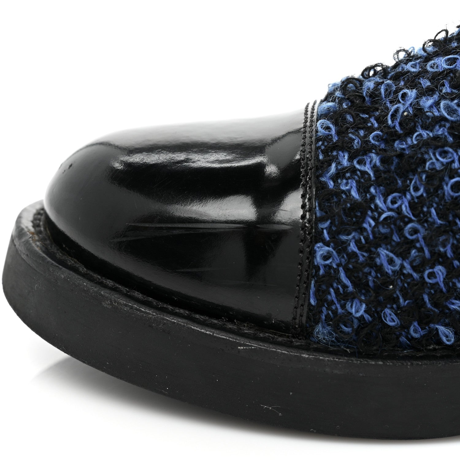 Louis Vuitton Tweed Calfskin Wonderland Ranger Boots 37.5 Blue Black 15 of 15