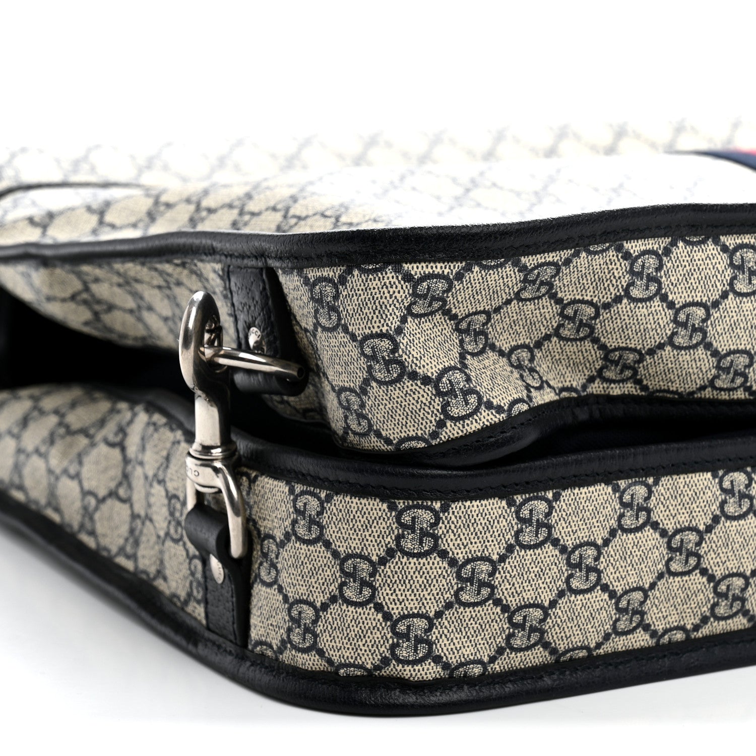 Gucci GG Supreme Monogram Web Savoy Garment Bag Beige Blue 9 of 10