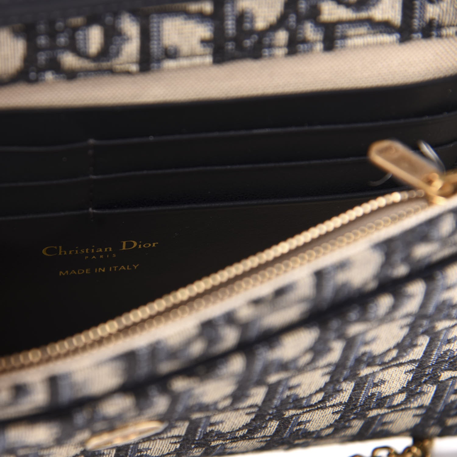 Christian Dior Oblique Saddle Chain Pouch Blue 6 of 10