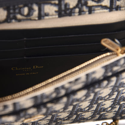 Christian Dior Oblique Saddle Chain Pouch Blue 6 of 10