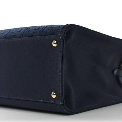 Fendi Canvas Vitello King FF Embroidered Medium Peekaboo X-Tote Marino 8 of 10