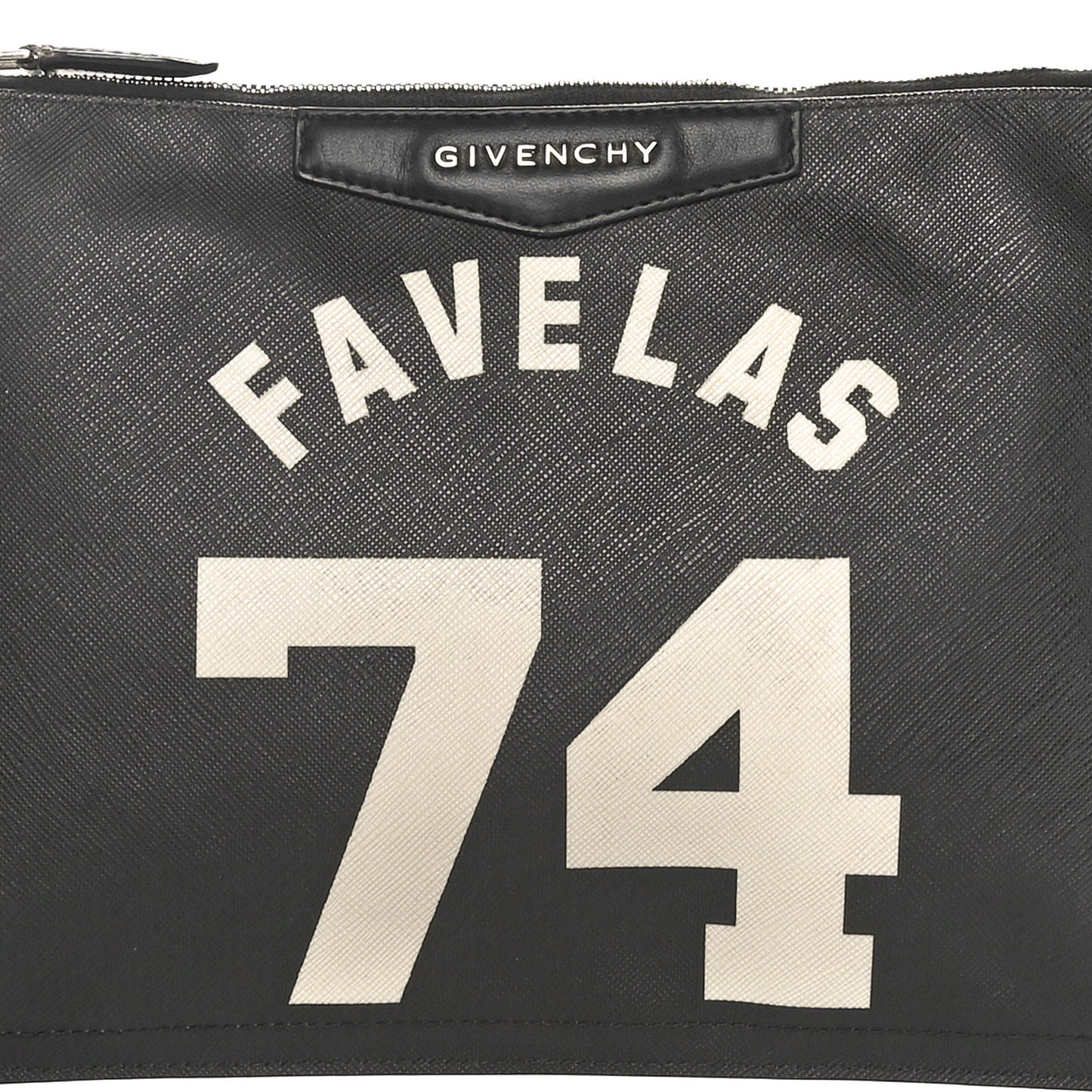 Textured Coated Canvas Favelas Large Antigona Pouch Black
