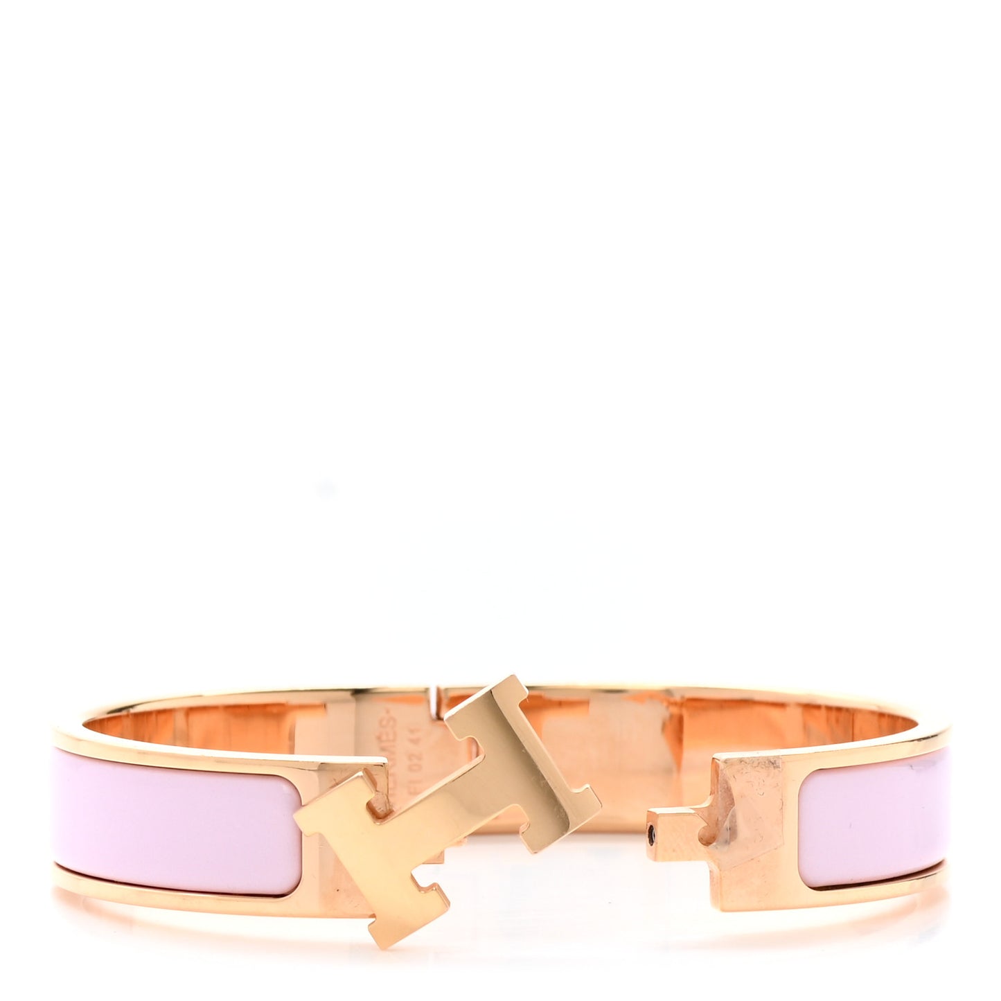 Enamel Narrow Clic Clac H Bracelet PM Rose Dragee