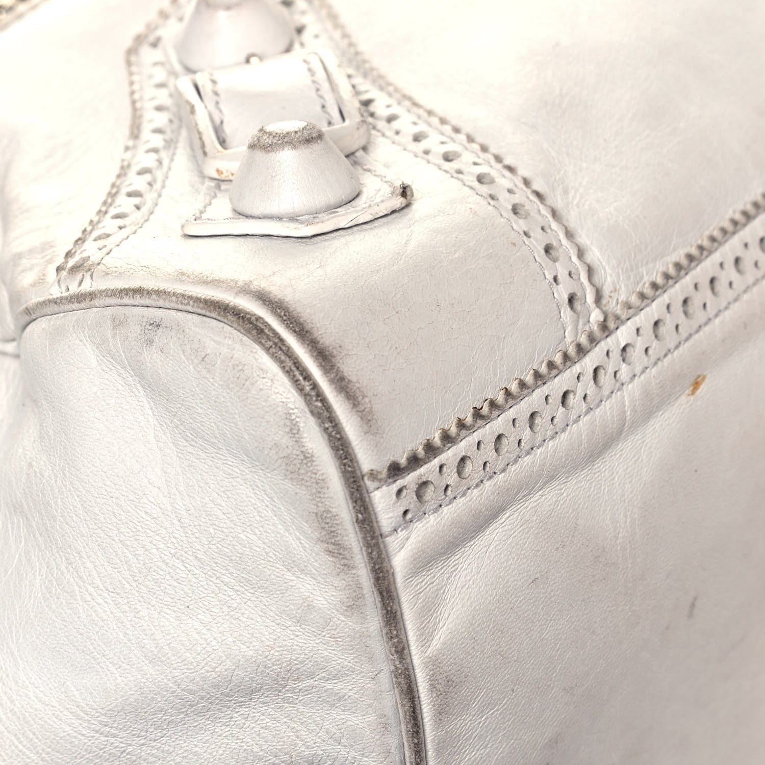 Balenciaga Agneau Giant Brogues Hardware Mid Day White 9 of 29