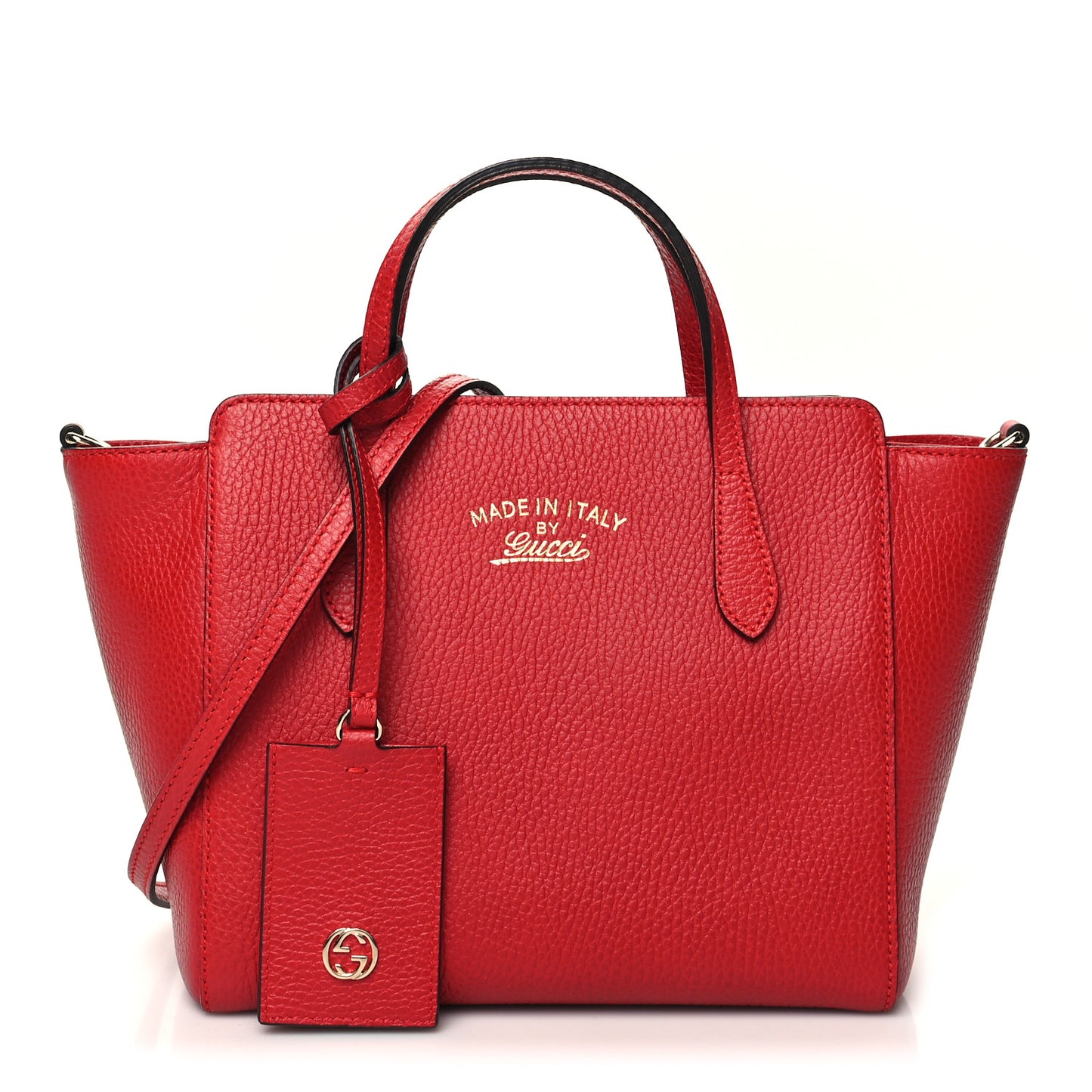 Dollar Calfskin Mini Swing Top Handle Bag Tabasco