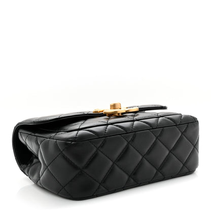 Chanel Shiny Lambskin Quilted Small Maxi CC Flap Black 4 of 10