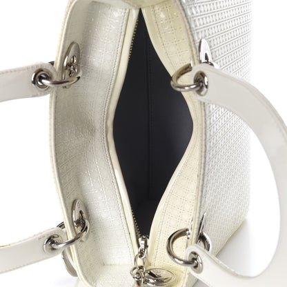 Christian Dior Patent Micro-Cannage Medium Lady Dior White 6 of 13