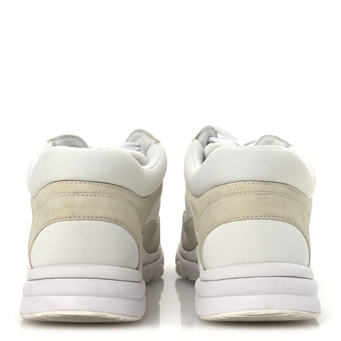 Suede Calfskin Fabric CC Sneakers 39.5 White