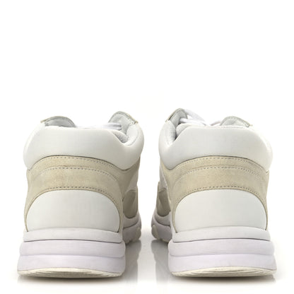 Chanel Suede Calfskin Fabric CC Sneakers 39.5 White 5 of 13