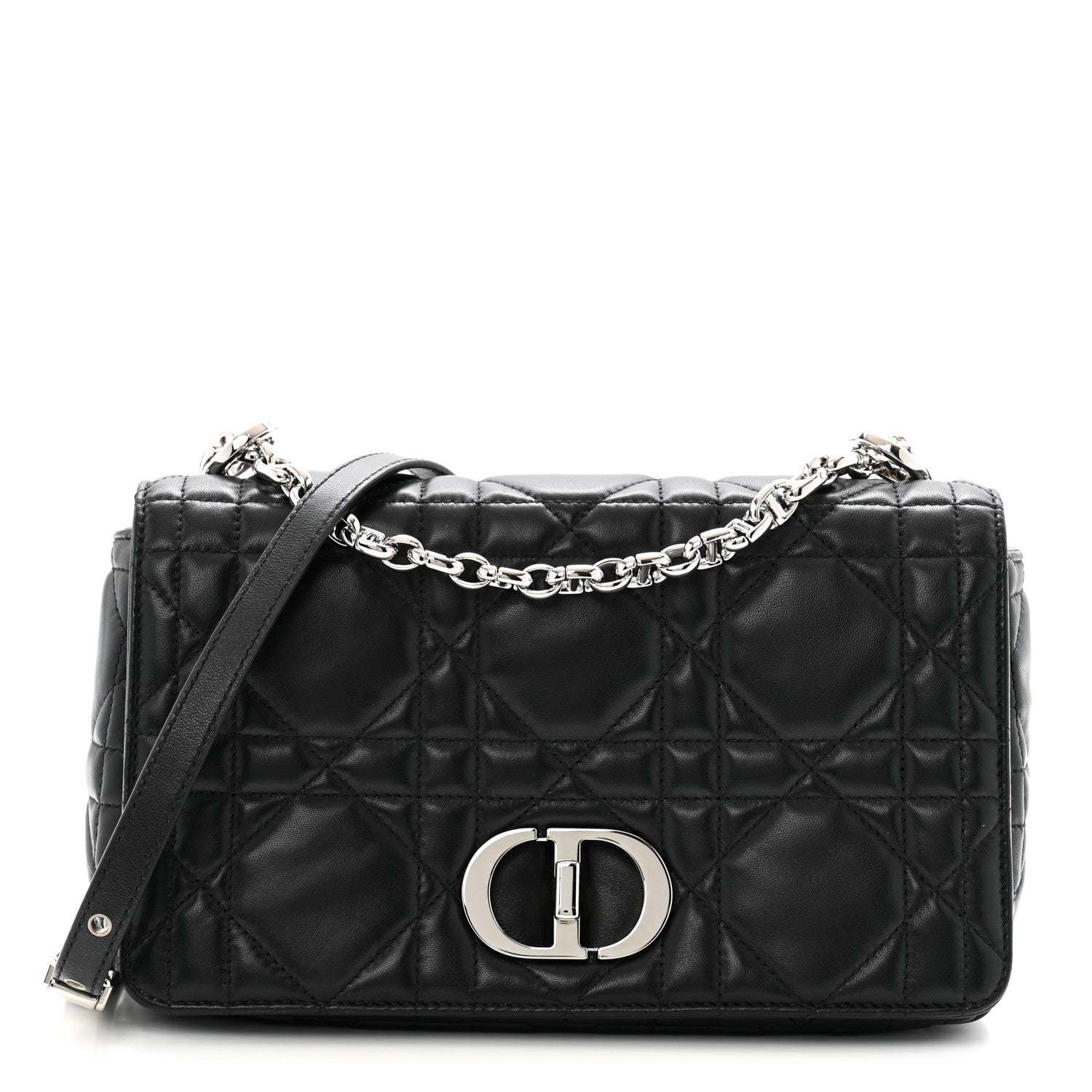 Christian Dior Calfskin Macrocannage Medium Caro Bag Black 1 of 11