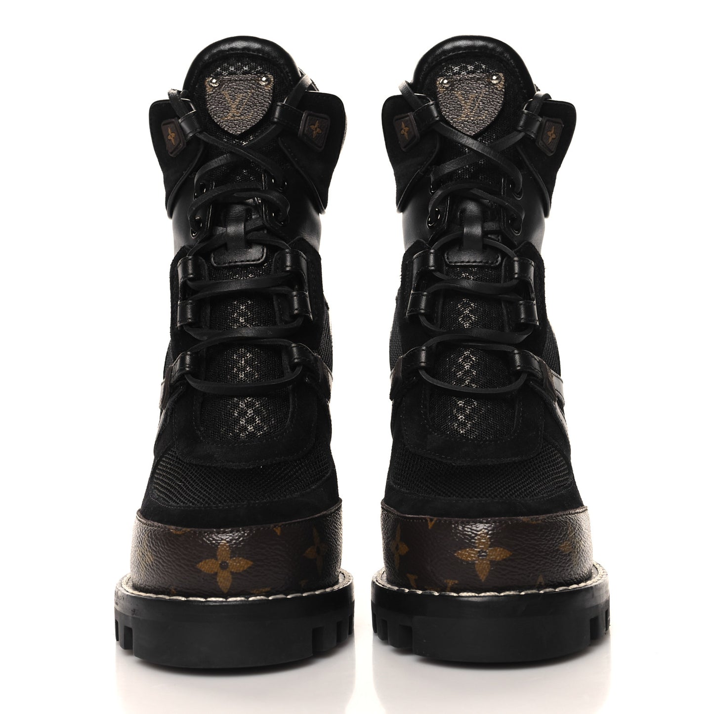 Suede Calfskin Monogram Star Trail Ankle Boots 37 Black