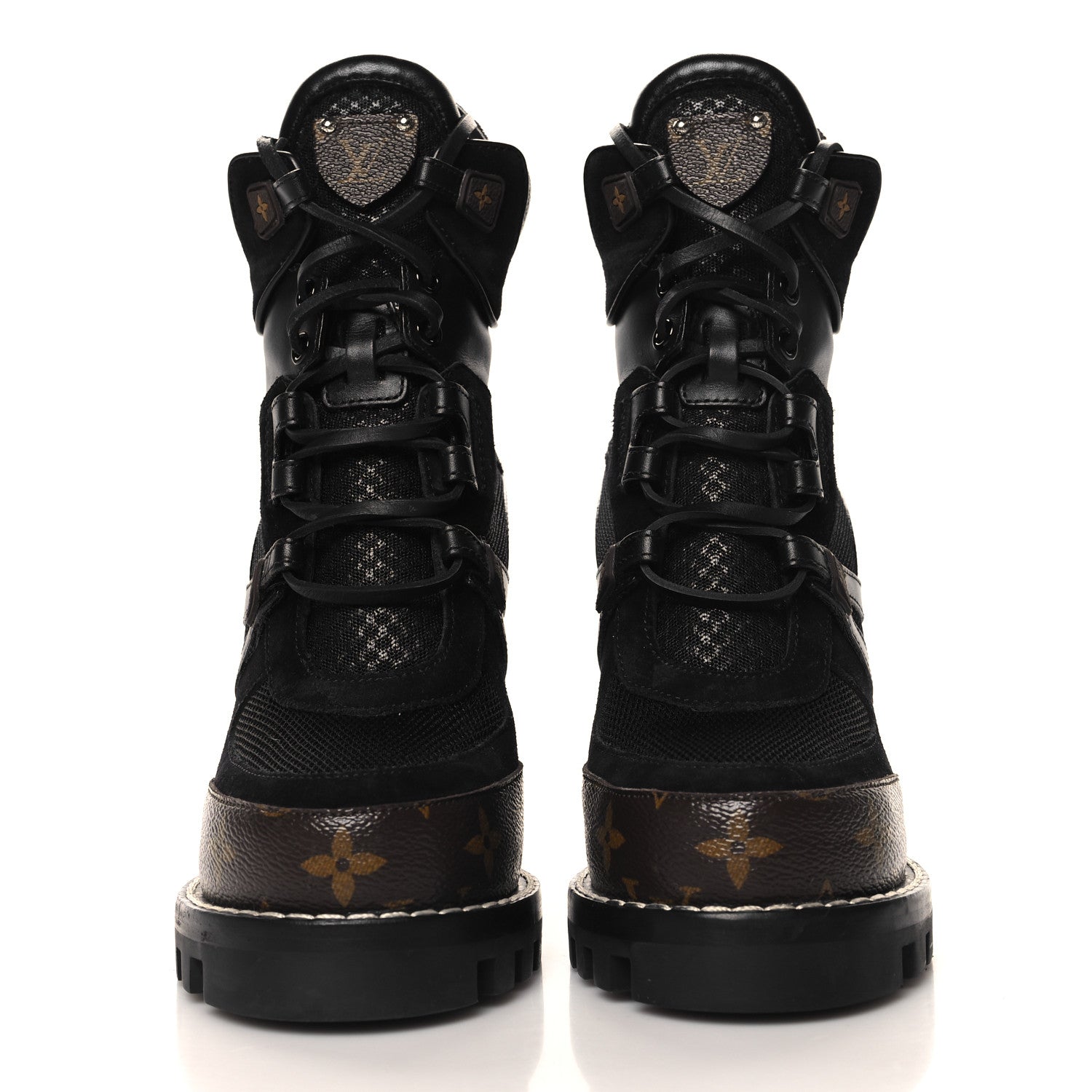 Louis Vuitton Suede Calfskin Monogram Star Trail Ankle Boots 37 Black 3 of 8