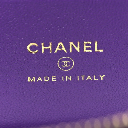 Chanel Lambskin Quilted Small Top Handle Vanity Case With Chain Purple 7 of 11
