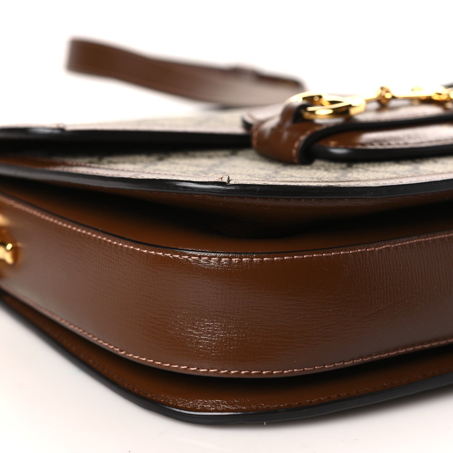 Gucci GG Supreme Monogram Horsebit 1955 Shoulder Bag Beige Brown Sugar 8 of 9