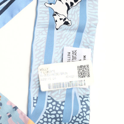 Hermes Silk En Liberte Twilly Bleu Rose Brun 4 of 4