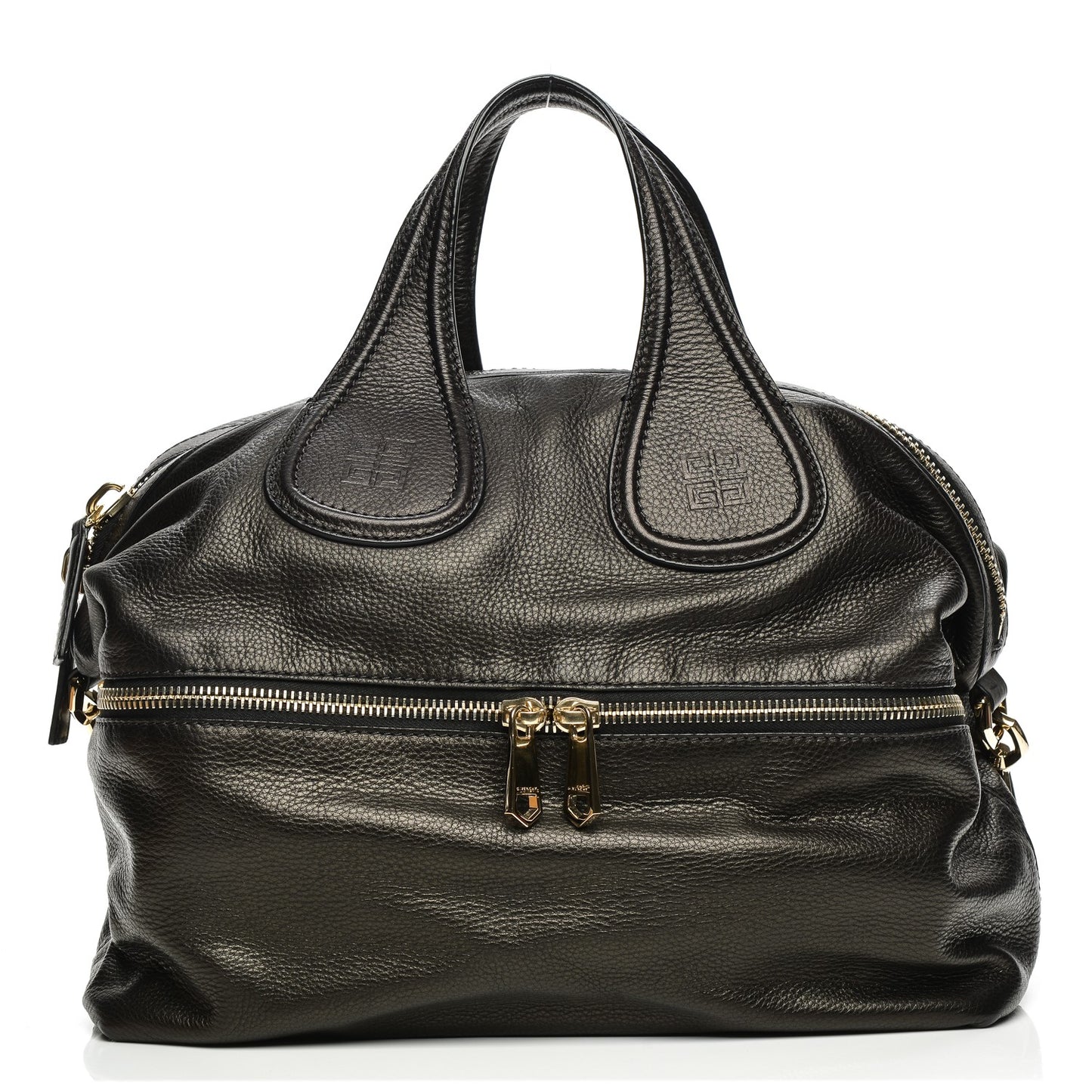 Grained Calfskin Medium Zip Animation Nightingale Black