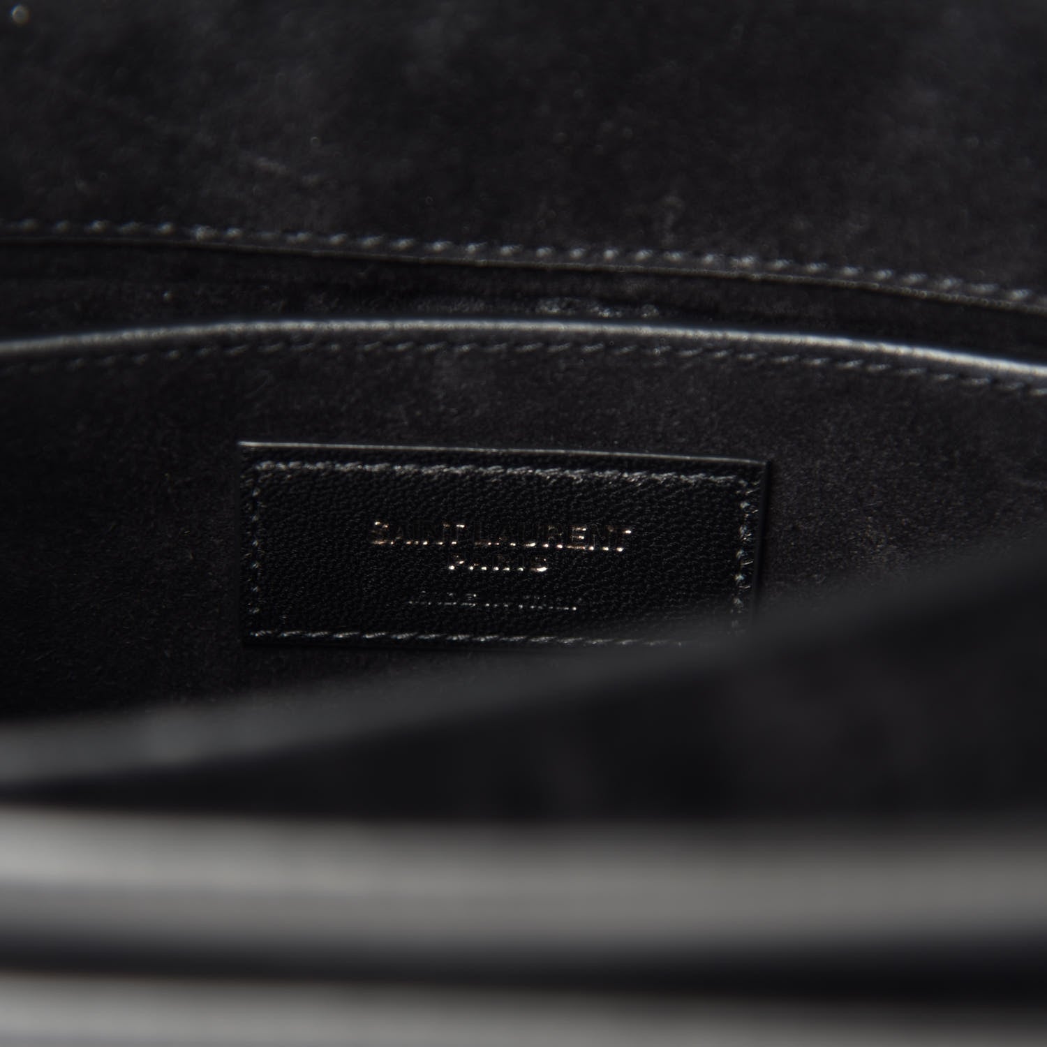 Saint Laurent Calfskin Medium Monogram Sunset Shoulder Bag With Braided Strap Black 12 of 14