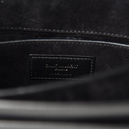 Saint Laurent Calfskin Medium Monogram Sunset Shoulder Bag With Braided Strap Black 12 of 14