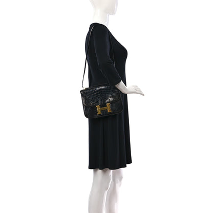 Hermes Shiny Alligator Constance 24 Black 2 of 10