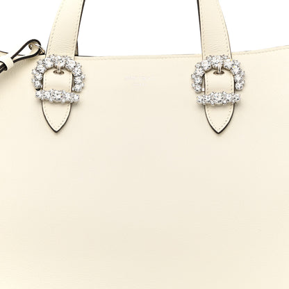 Jimmy Choo Smooth Calfskin Crystal Embellished Cheri Tote Latte 8 of 10
