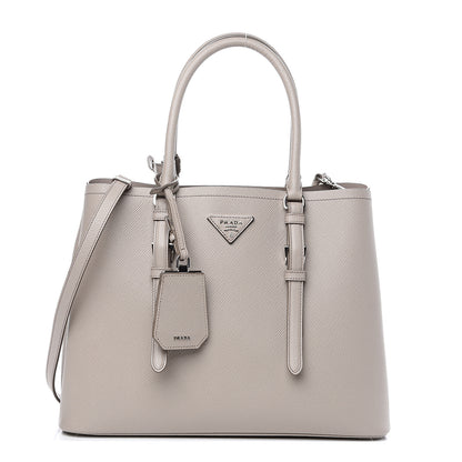 Prada Saffiano Cuir Small Double Handle Tote Pomice 1 of 9