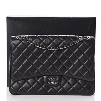 Chanel Lambskin Quilted Maxi Single Flap Black 13 of 13