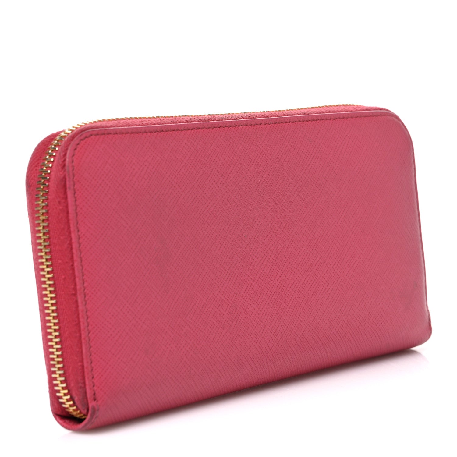 Prada Saffiano Metal Zip Around Wallet Peonia 3 of 9