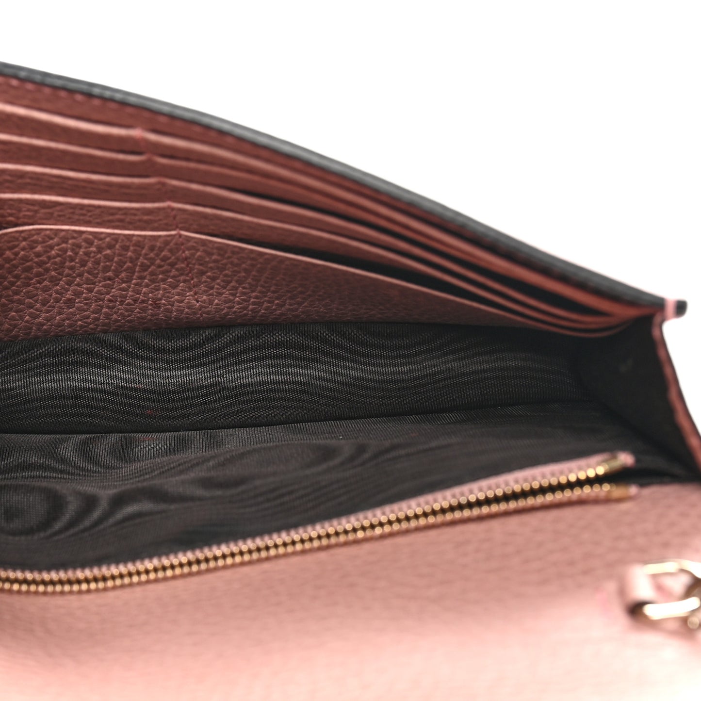 Dollar Calfskin Medium Betty Chain Wallet Soft Pink