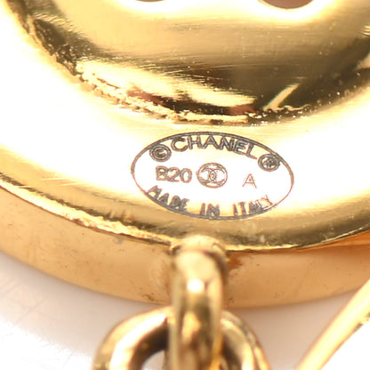Chanel Metal Large Paris Button Earrings Gold 4 of 4
