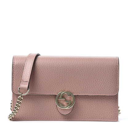 Gucci Dollar Calfskin Interlocking G Chain Wallet Soft Pink 1 of 9