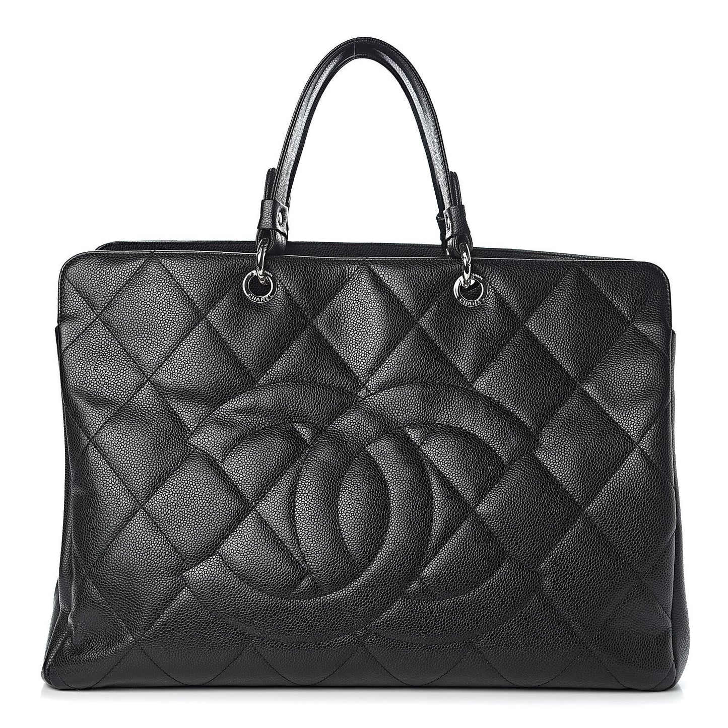 Soft Caviar Quilted CC Timeless Tote Black
