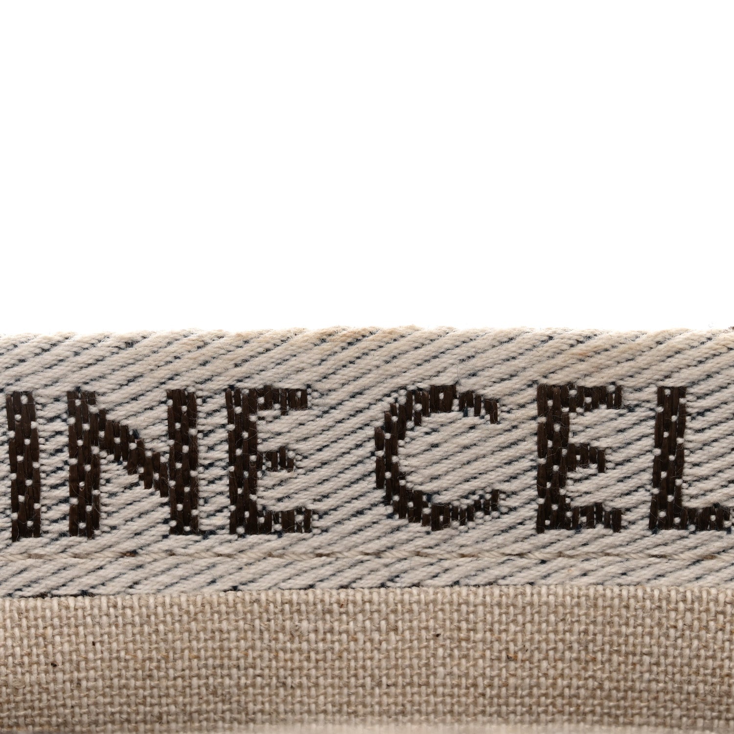 Celine Canvas Calfskin All Over Print Small Cabas Thais White Tan 10 of 11