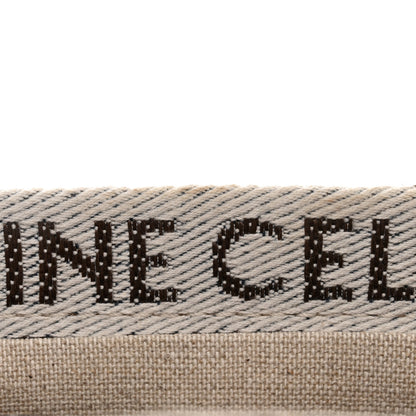 Celine Canvas Calfskin All Over Print Small Cabas Thais White Tan 10 of 11