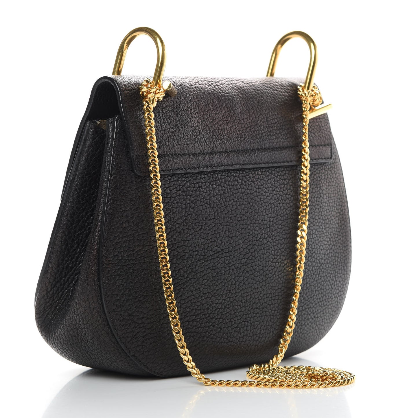 Grained Lambskin Drew Shoulder Bag Black