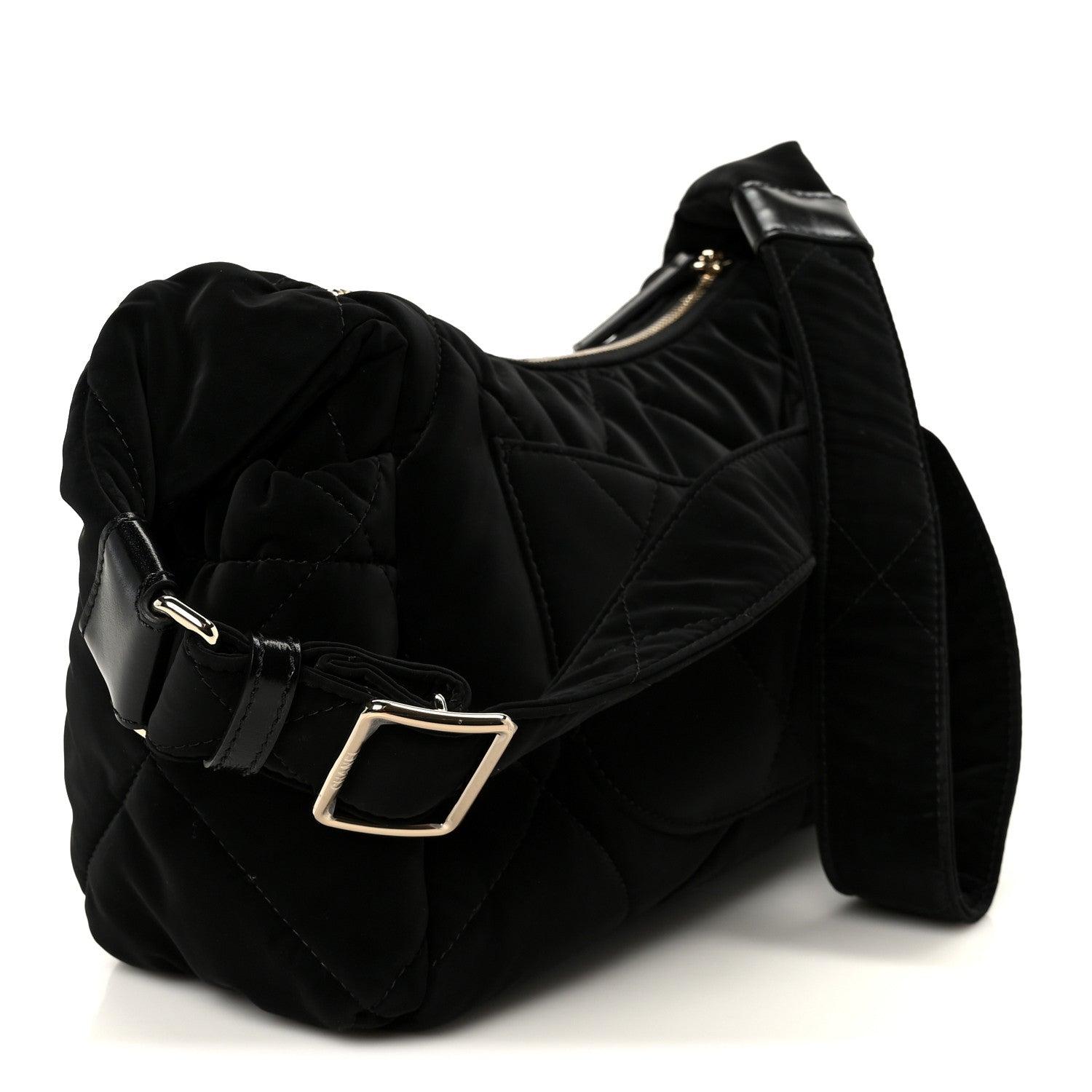Chanel Nylon Velvet Effect Quilted Large Bowling Bag Black 3 of 11