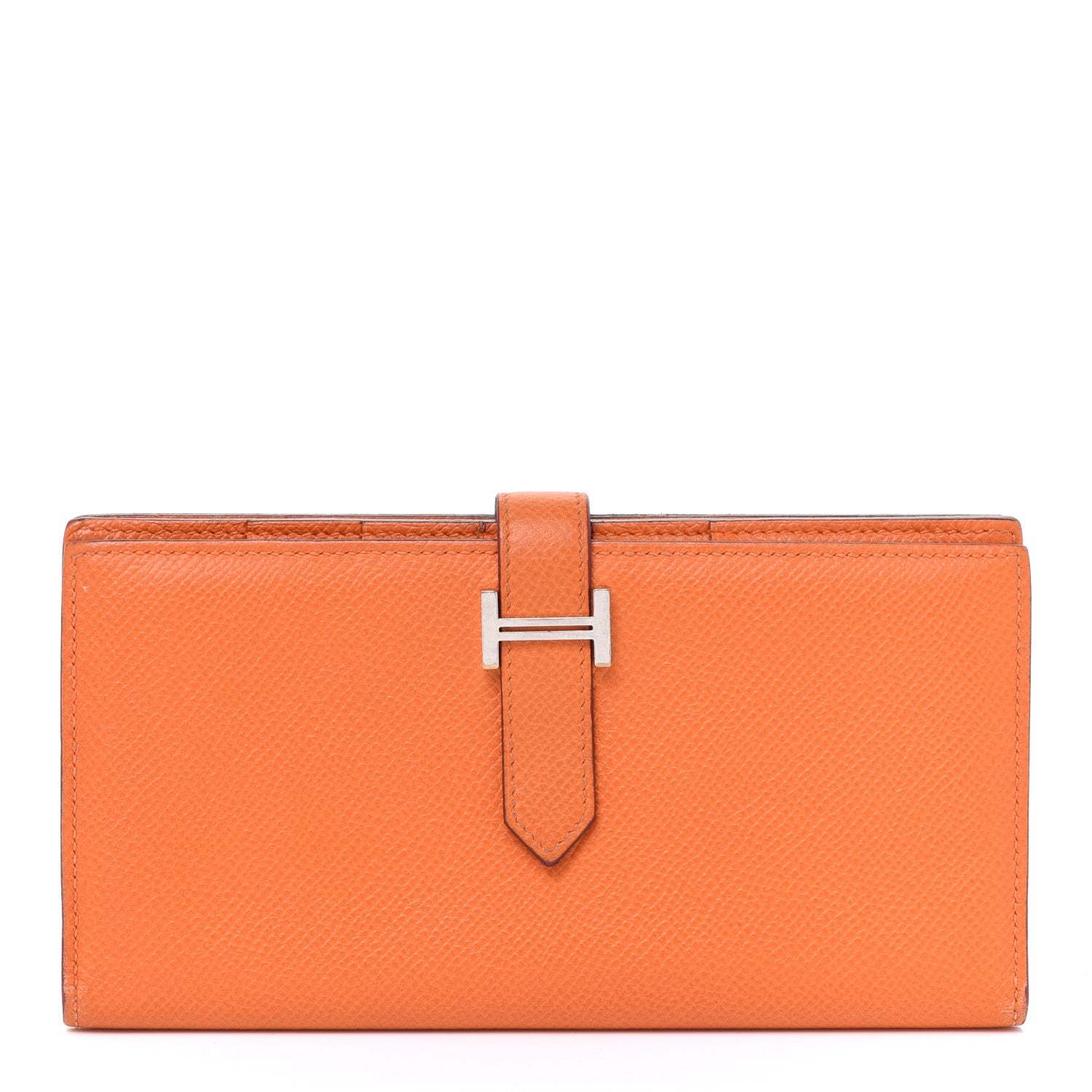 Hermes Epsom Bearn Gusset Wallet Orange 1 of 13