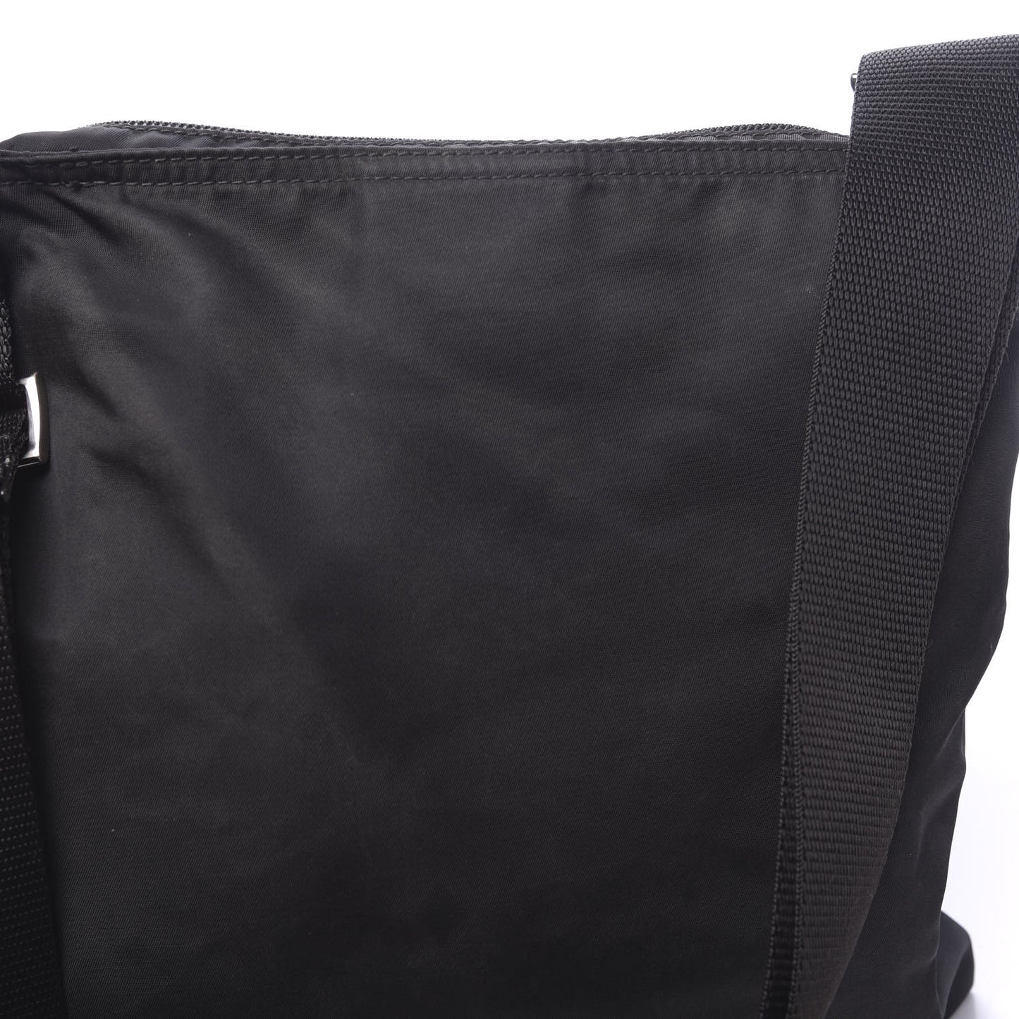 Nylon Flat Messenger Bag Black