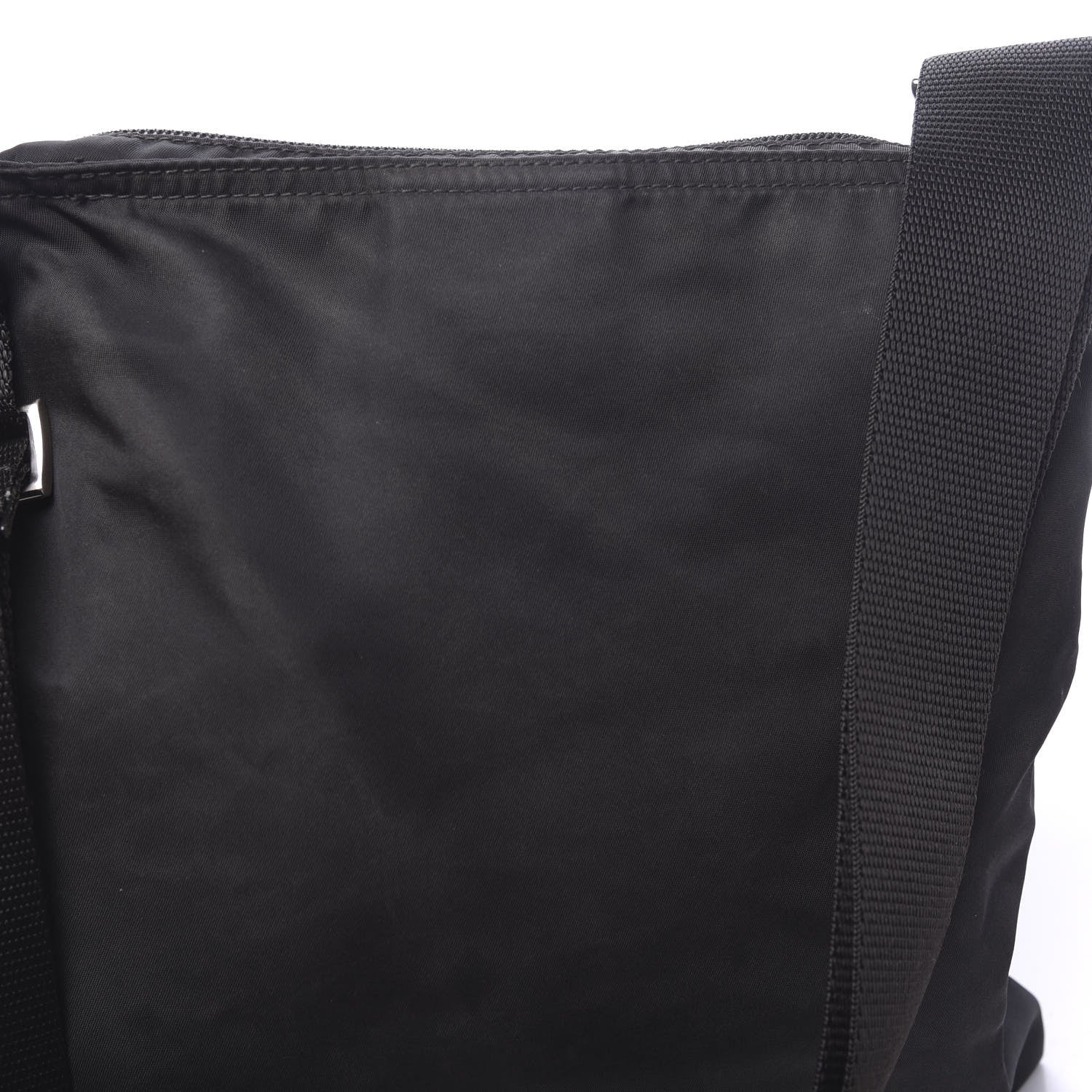 Prada Nylon Flat Messenger Bag Black 7 of 15