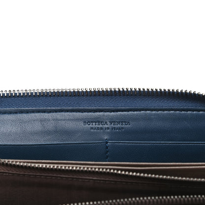 Bottega Veneta Nappa Intrecciato Zip Around Wallet Blue 6 of 8