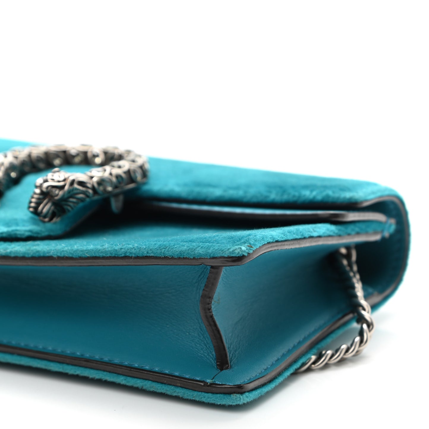 Velvet Super Mini Dionysus Shoulder Bag Pavone Cyan