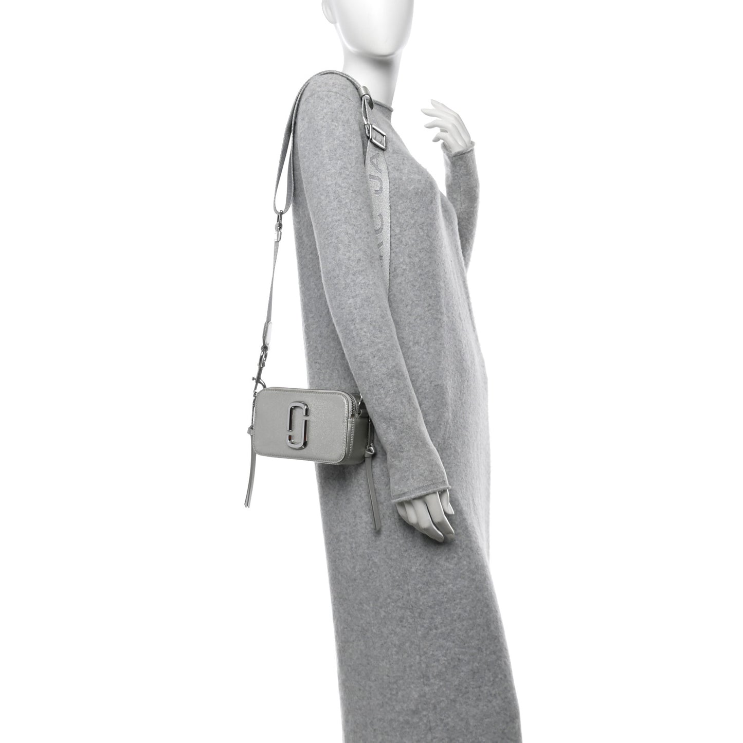 Saffiano Small Snapshot Camera Bag Silver