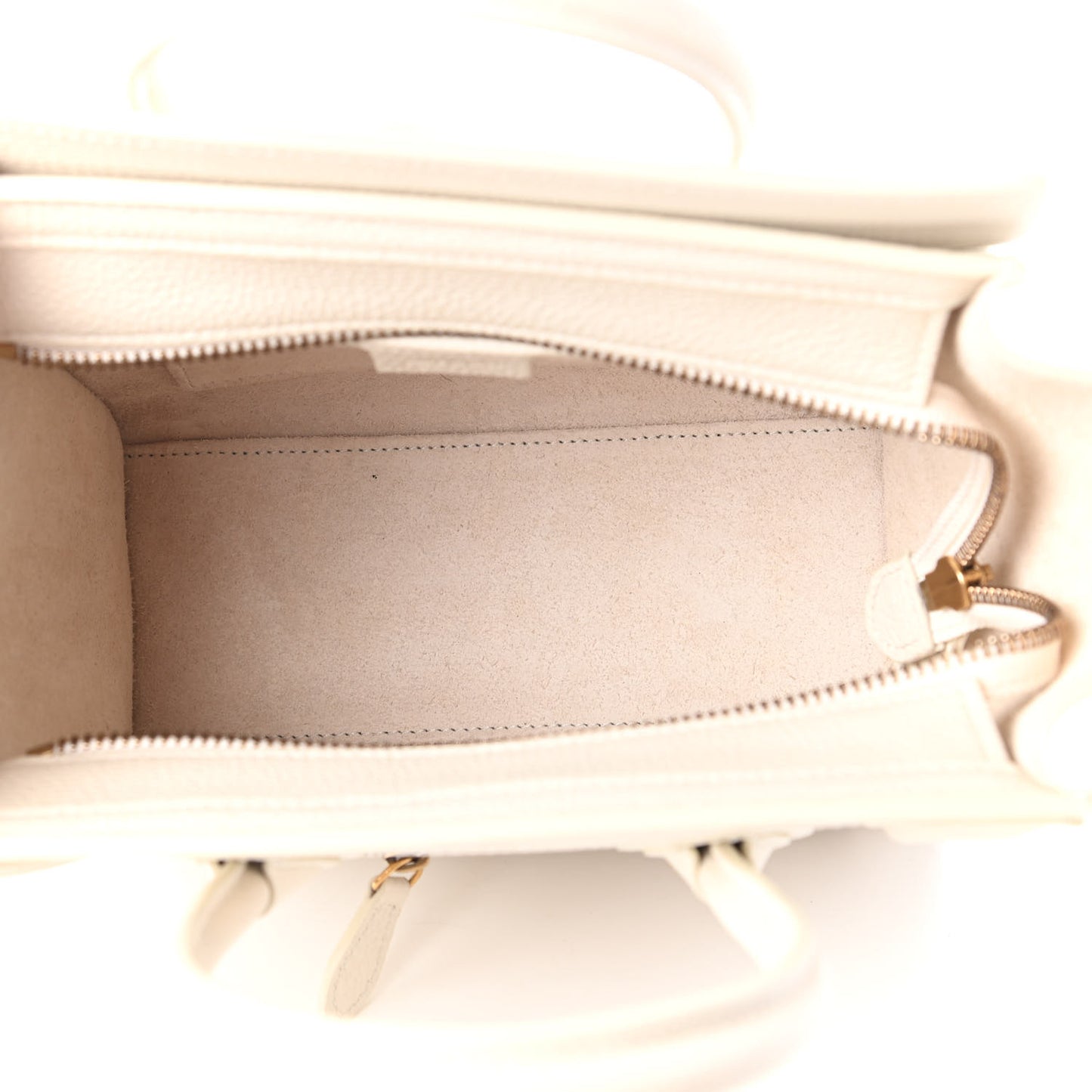 Drummed Calfskin Nano Luggage Ivory