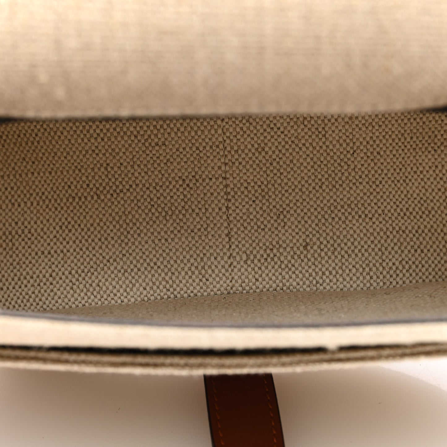 Linen Calfskin Small Marcie Saddle Bag Sepia Brown