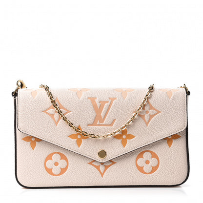 Louis Vuitton Empreinte Monogram Giant By The Pool Felicie Pochette Chain Wallet Cream Saffron 1 of 10