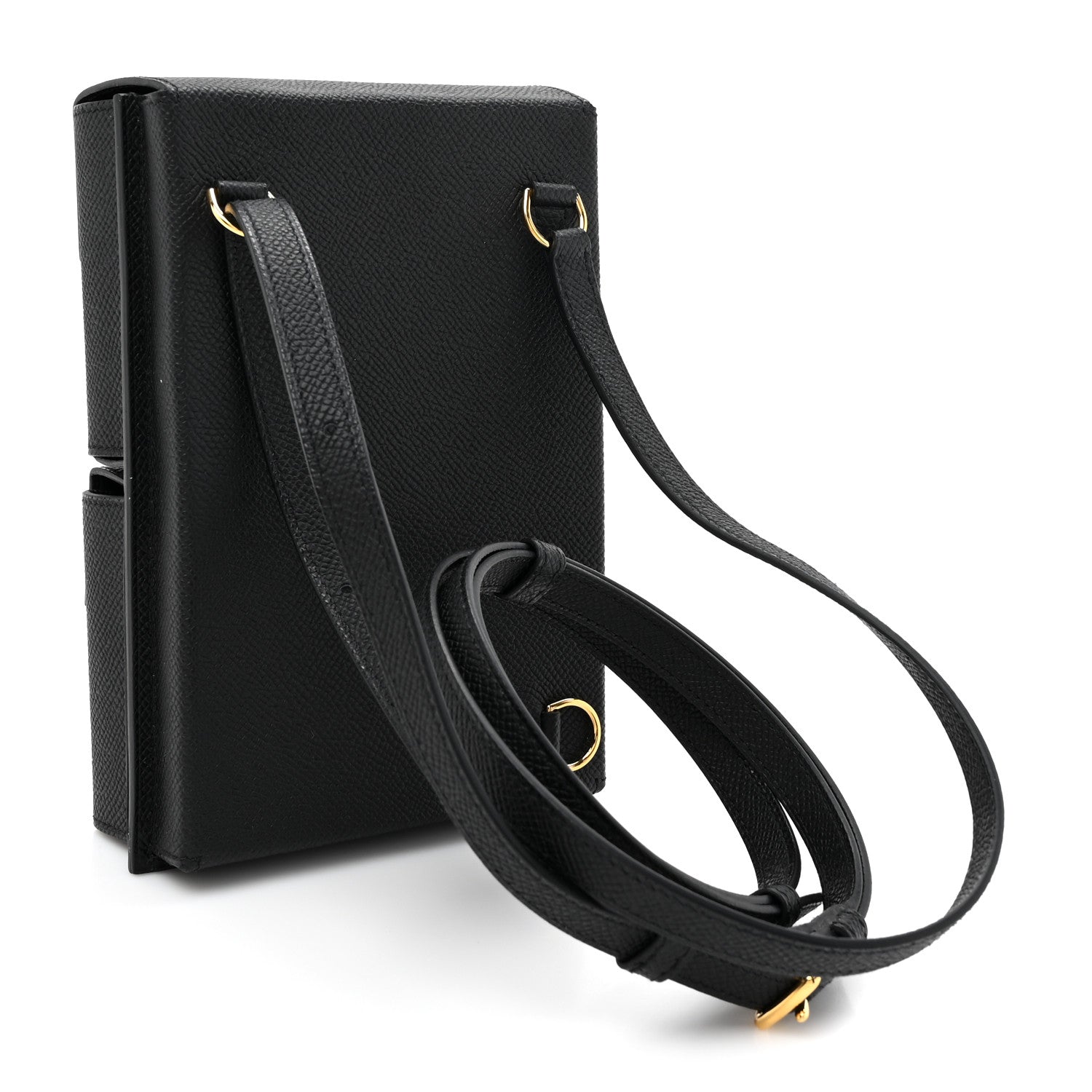 Hermes Epsom Kelly Multi Pocket Pochette To Go Black 3 of 12