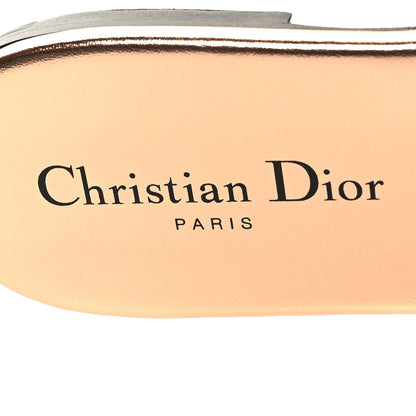 Christian Dior Canvas Lurex Embroidered Dway Flat Slide Sandals 40.5 Black Gold 8 of 9