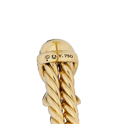 David Yurman 18K Yellow Gold Diamond X Double Cable Bracelet 3 of 4
