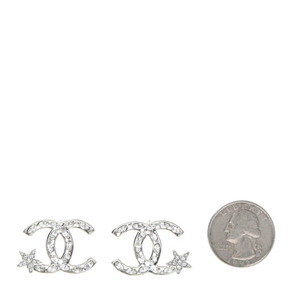 Chanel Crystal CC Starfall Earrings Silver 2 of 4